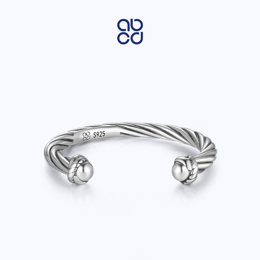 ABCD 925 Sterling Silver Ring For Women Adjustable Finger Ring For Teen Girls Daily Jewelry Valentine Anniversary Birthday Gift For Her