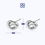 Load image into Gallery viewer, ABCD 1 pair 925 Sterling Silver Classic Style Over Hand Knot Earrings Ear Pins Unique Daily Jewelry Gifts for Women Girls
