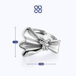 Load image into Gallery viewer, ABCD 925 Sterling Silver Bow Finger Ring Adjustable Jewelry Bowknot Ring Daily Decor Valentine Anniversary Birthday Gift For Her
