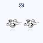Load image into Gallery viewer, ABCD 1 pair 925 Sterling Silver Classic Style Over Hand Knot Earrings Ear Pins Unique Daily Jewelry Gifts for Women Girls
