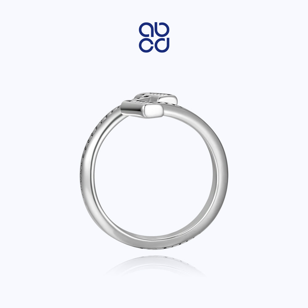 ABCD Open Ring for Women Adjustable Chain T 925 Sterling Silver Finger Ring for Teen Girls Daily Decor Gift For Her