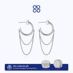 Load image into Gallery viewer, ABCD 1 pair 925 Sterling Silver Fashion C Nail Earrings Classic Ear Pin Punk Unique Daily Jewelry Gifts for Women Girls
