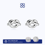 Load image into Gallery viewer, ABCD 1 pair 925 Sterling Silver Classic Style Over Hand Knot Earrings Ear Pins Unique Daily Jewelry Gifts for Women Girls
