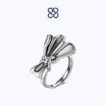 Load image into Gallery viewer, ABCD 925 Sterling Silver Bow Finger Ring Adjustable Jewelry Bowknot Ring Daily Decor Valentine Anniversary Birthday Gift For Her
