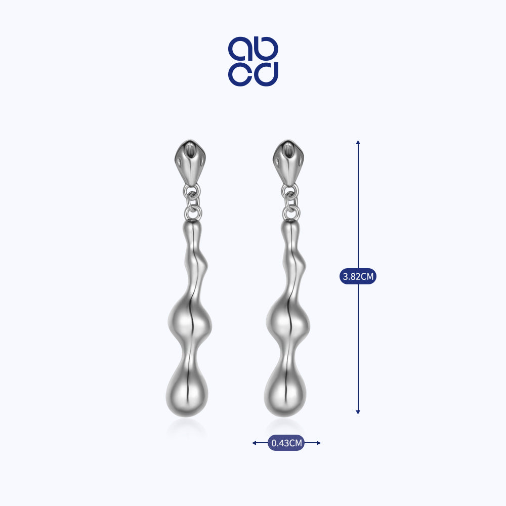 ABCD 1 pair 925 Sterling Silver Fashion Earrings Waterdrop Ear Pin Earring dangle Punk Unique Daily Jewelry Gifts for Women