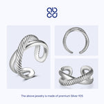 Load image into Gallery viewer, ABCD Open Ring for Women Adjustable Infinite X 925 Sterling Silver Finger Ring for Teen Girls Daily Decor Gift For Her
