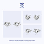 Load image into Gallery viewer, ABCD 1 pair 925 Sterling Silver Classic Style Over Hand Knot Earrings Ear Pins Unique Daily Jewelry Gifts for Women Girls
