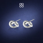 Load image into Gallery viewer, ABCD 1 pair 925 Sterling Silver Classic Style Over Hand Knot Earrings Ear Pins Unique Daily Jewelry Gifts for Women Girls
